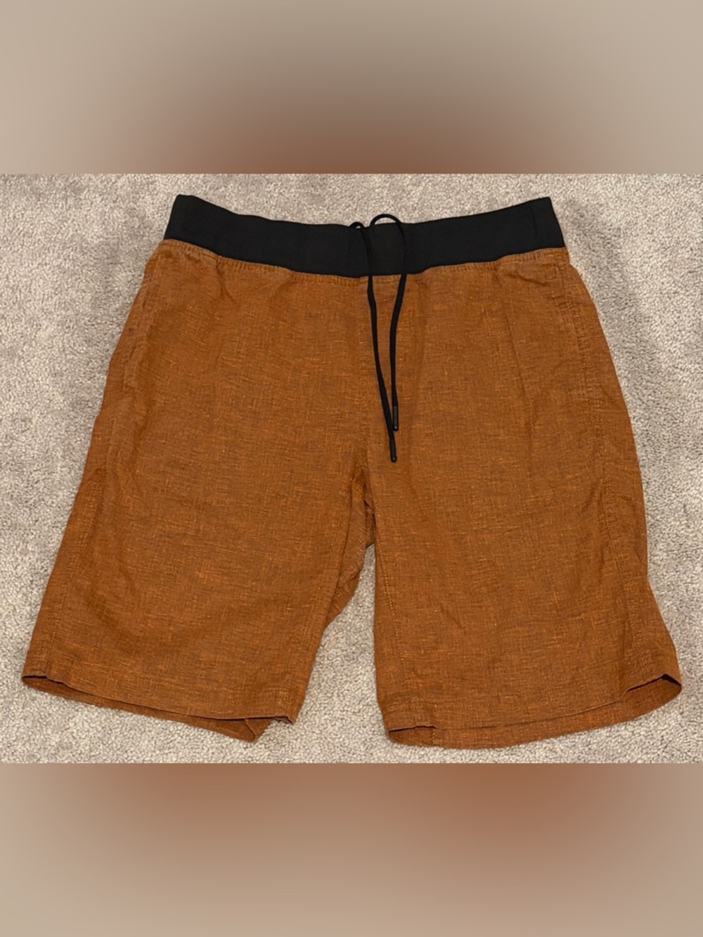 Prana Vaha Hemp Mens Size Small Shorts Yoga Fitness Hiking Mojo Orangish Brown